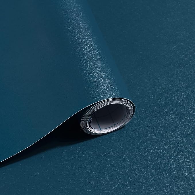 Safiyya 393"x17.7" Dark Blue Peel and Stick Wallpaper Blue Contact Paper Solid Color Removable Self Adhesive Wallpaper Decorative Vinyl Rolls for Wall by SAFIYYA