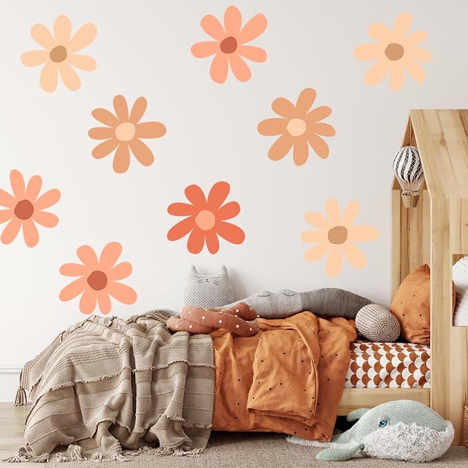 TaoBary 12 Sheet Large Daisy Wall Sticker Decal for Room Decor Flower Decal | Big Flower Wall Sticker, Floral Decal, Daisy Bedroom Room Decor, Removable Peel and Stick, Nursery Home Wall Decor - Image 5