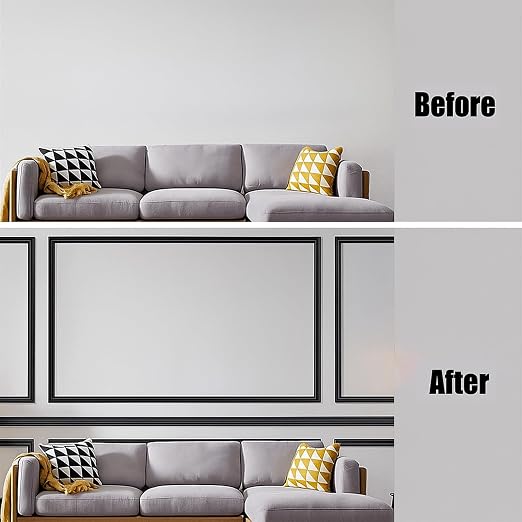 20FT×0.9'' Peel and Stick Wall Molding Trim, TPE Rubber Flexible Chair Rail for Mirror Frames, Doors & Home Decor - Matte Black (Note: Heat Treatment Required for Best Adhesion) - Image 6