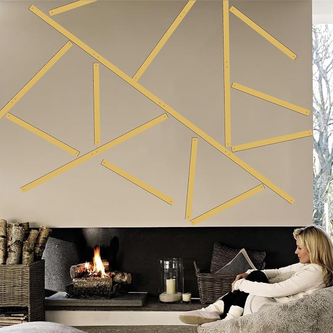 Golden Metal Wall Art Modern Striped Walls Decor Minimalist Line Arts Sign | Minimalist line art hanging sign, easy to install, metal plaque decorative, walls sculptures, for bedroom office living room - Image 7