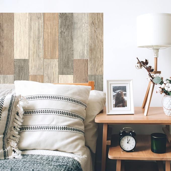 RoomMates RMK3695GM Distressed Barn Wood Plank Peel and Stick Giant Wall Decals, 17.25 X 36.5 - Image 5