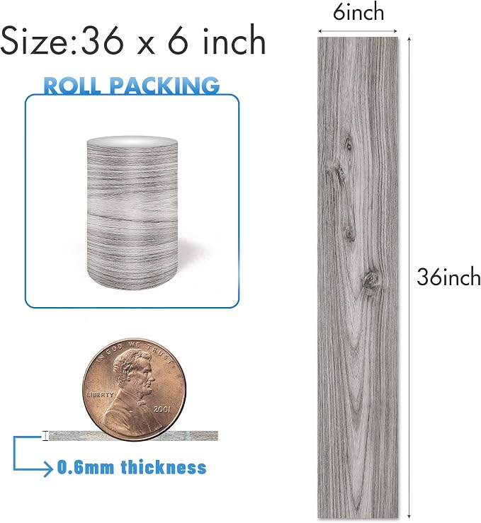 Lareko Peel and Stick Floor Tile, Waterproof Vinyl Plank Flooring | 36-Pack 54 Sq.Ft, Self-Adhesive Laminate Vinyl Tiles,Realistic Wood Grain for DIY Bathroom, Laundry Room & Rental Upgrades - Image 2