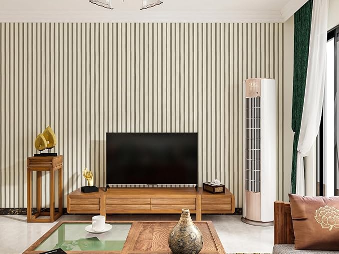 myforHD Wallpaper Peel and Stick Wood Grating Stripe Self-Adhesive Wallpaper Faux Wood Contact Paper Wood Slats Self Adhesive Wall Paper PVC Vinyl Film Removable Waterproof (Wood C, 17.3" x 393") - Image 2