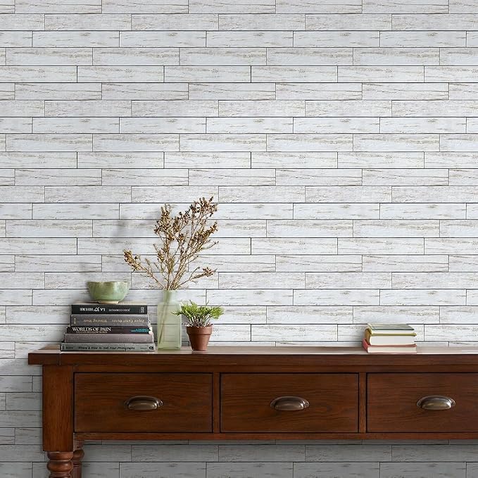 Commomy 3D Faux Wood Peel and Stick Wall Tiles 10 Pcs 11.8" x 11.8" | Ultralight Thin PVC Interior Wall Decor for Bedroom, Bathroom, Kitchen Backsplash,Living Room(9.7sq.ft) - Image 8