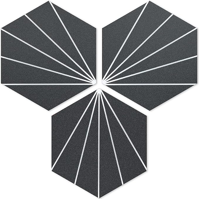 AULIGET Flower Vintage Hexagon Tile Peel and Stick Backsplash, 6"x7" Self Adhesive Wall Tiles in Grey (Pack of 45) by AULIGET