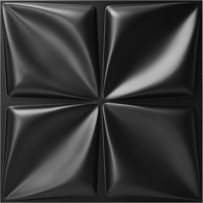 Art3d Decorative 3D Wall Panel, 32 Sq.FT PVC Interior Wall Decor for Living Room, Bedroom, Lobby, Office, Shopping Mall, Black by Art3d