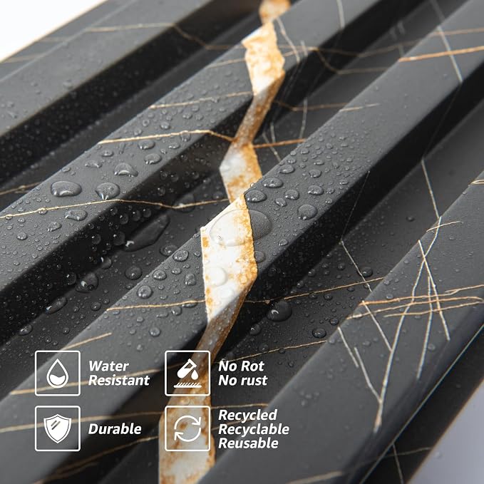 Art3d 96 x 6 in WPC Slat Wall Paneling for Interior Decor, 8-Pack, Granite | Fluted Design, Durable, Moisture Resistant, Cleanable, Easy to Install, Eco-Friendly, for Living Room, Bedroom or Office - Image 8