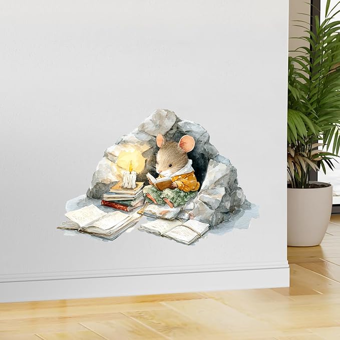 Mouse Wall Decals Stickers, Cute Animal Illustration Wall Art Peel and Stick, Removable Vinyl Wall Decor for Bedroom, Living Room, Office, Home Decoration - Image 8