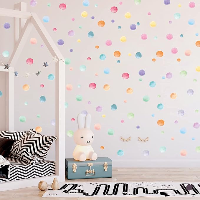 123 Pcs Pastel Polka Dots Wall Stickers, Colorful Round Wall Decal, Peel and Stick Rainbow Wall Stickers, Multicolor Circle Window Clings Decoration for Nursery Wallpaper Kids Bedroom Classroom Wall - Image 4