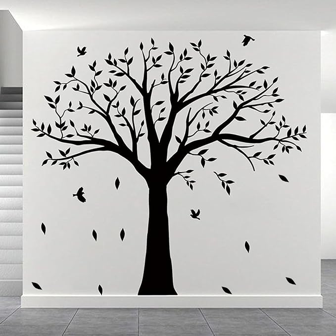 Family Tree Wall Decal - 'Family Like Branches On A Tree' Quote Lettering Wall Sticker for Bedroom Decoration (Black) - Image 6