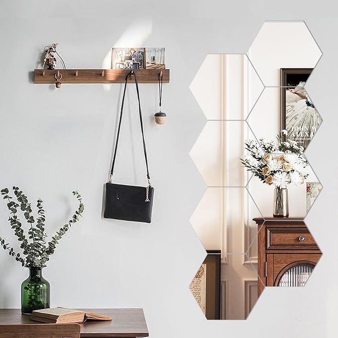 Hexagon Self Adhesive Peel and Stick Stick on Acrylic Mirror for Wall - Image 3