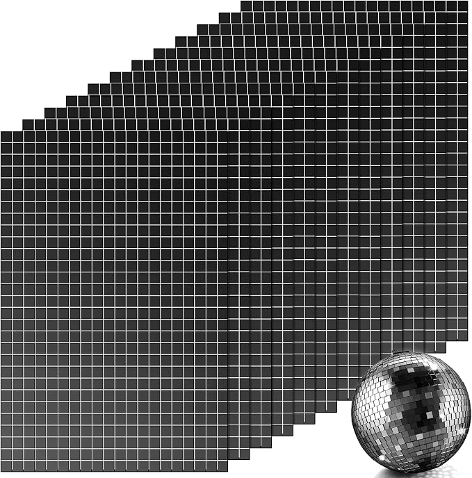 7200 Pieces Black Disco Mirror Tile Self-Adhesive Mirrors Mosaic Tile by Romooa