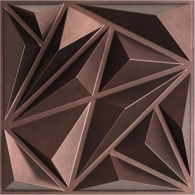 STICKGOO Diamond Wall Panels, Antique Copper, 12''x12'', 33 Pack | Accent Wall Panels for Interior Wall Decor, Living Room, Bedroom, TV Background, Office, Cover 32 Sq.Ft by STICKGOO
