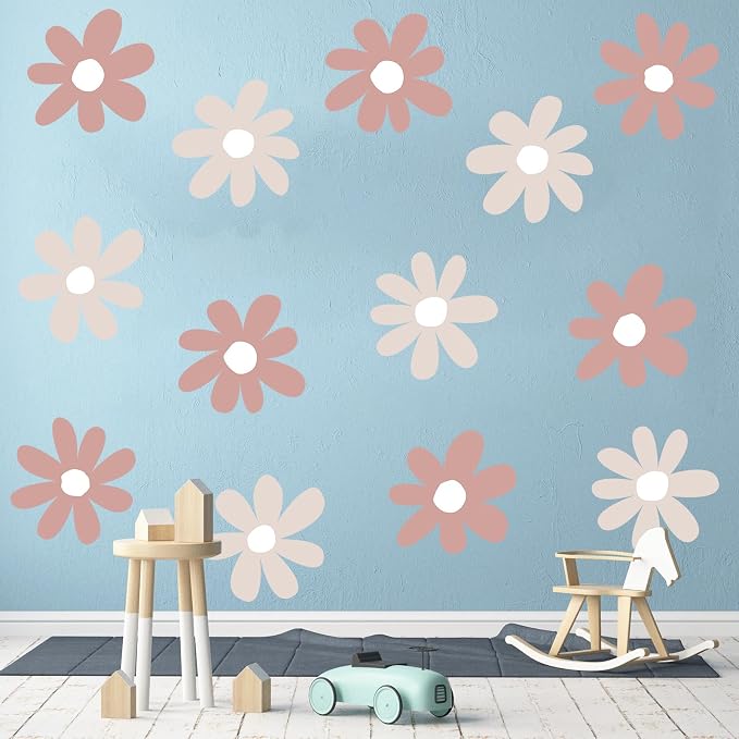 TaoBary 12 Sheet Daisy Wall Sticker Large Flower Wall Decal | Big Flower Wall Sticker, Floral Decal, Daisy Bedroom Room Decor, Removable Peel and Stick, Nursery Home Wall Decor - Image 5