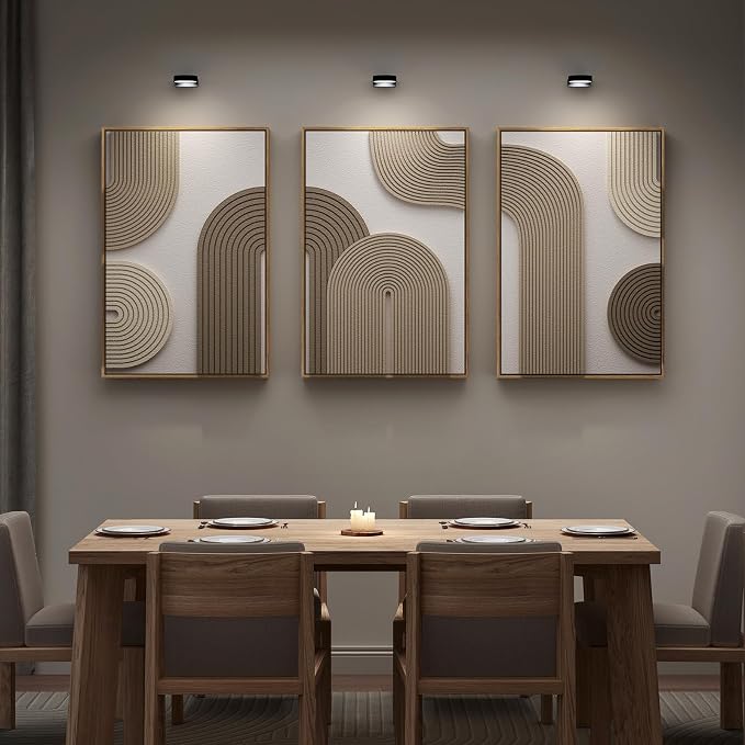 Large 3D Textured Framed Boho Neutral Abstract Wall Art, 3 Piece 24x36 inch | Modern Geometric Paintings Artwork for Walls, Minimalist Beige White Wall Decor for Living Room Bedroom Dinging Room Office - Image 4