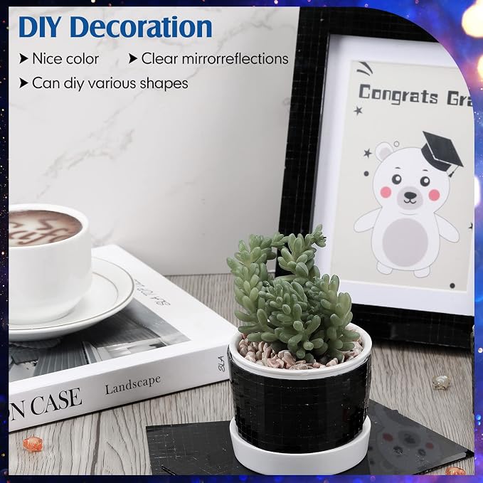 7200 Pieces Black Disco Mirror Tile Self-Adhesive Mirrors Mosaic Tile - Image 6