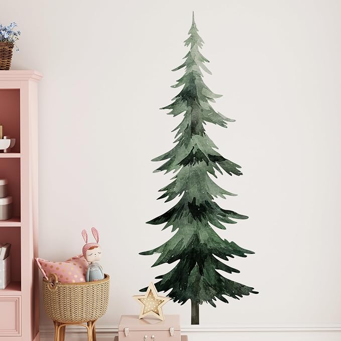 Large Pine Trees Wall Decal, Peel and Stick Nursery Forest Decals Mural, Wilderness Wall Art Stickers for Kids, Boys and Girls Room,Christmas, Bedroom & Toddler Room Decor (Pine Tree Wall Decal 69) - Image 3