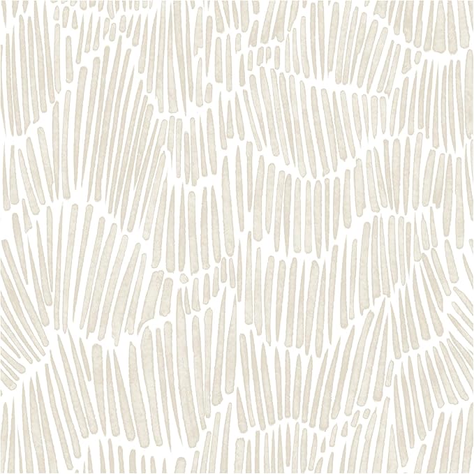 Theper Beige Peel and Stick Wallpaper Modern Contact Paper 17.3"×787" | Boho Removable Self Adhesive Wallpaper for Bedroom Waterproof White and Gold Striped Wall Paper for Home Vinyl by Theper