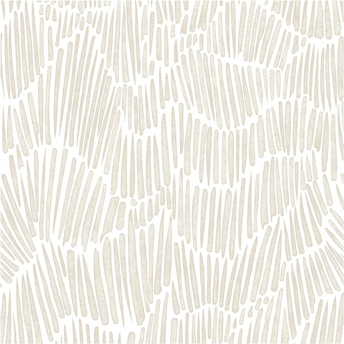 Theper Beige Peel and Stick Wallpaper Boho Contact Paper 17.3"×590" | Modern Striped Wallpaper Self Adhesive Removable Wall Paper for Bedroom Waterproof Wallpapers White and Gold Vinyl by Theper
