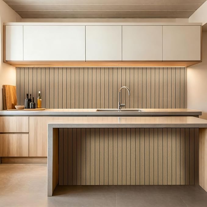3D Peel and Stick Wall Panels PVC Grille Slat 197"x15.8" Self-Adhesive Wall Sticker Soundproof Paneling for Walls and Ceiling in Faux White Wood Grain Texture - Image 7