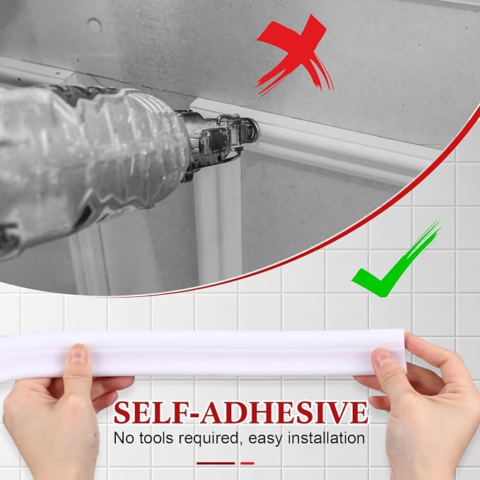 32.8ft x 1.25 Inch Flexible Peel and Stick Molding Trim for Wall, Baseboard, Backsplash, Tile Edge, Chair Rail, Mirror-self Adhesive Moulding Trim for Bathroom Wall Door Floor Window, White - Image 4