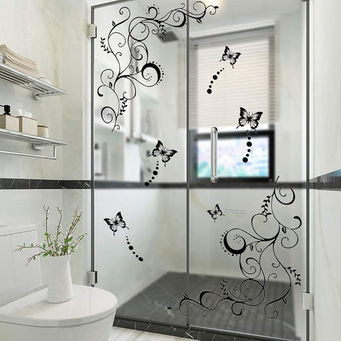 Hot Fashion Removable Vinyl DIY Black Nursery Flowers Vine and Beautiful Butterfly Wall Corner Decals Wall Sticker Murals Home Art Decor for Girls Kids Bedroom Living Room Home Decorations - Image 6