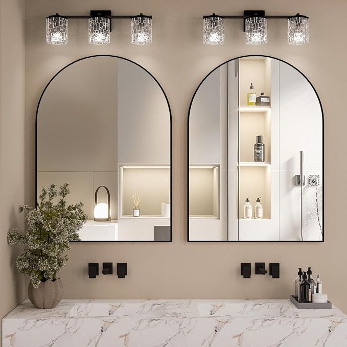 Arched Wall Mirror for Bathroom, 30"x40" Arched Mirror Wall Mounted Mirror with Metal Frame, Black Vanity Mirror Decor for Mantle, Bedroom, Entryway, Living Room - Image 2