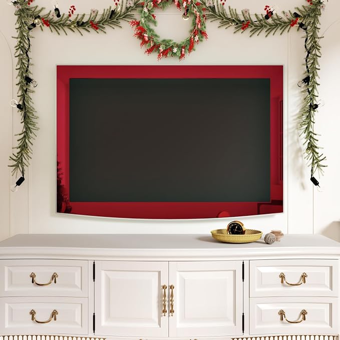 WESTICK Glossy Red Mirror Frame Border Trim 32.8Ft X 4" Bathroom Waterproof Red Mirror Tape Wallpaper Border Decorative Peel and Stick Bulletin Board Borders for School Office Birthday Party Decor - Image 3