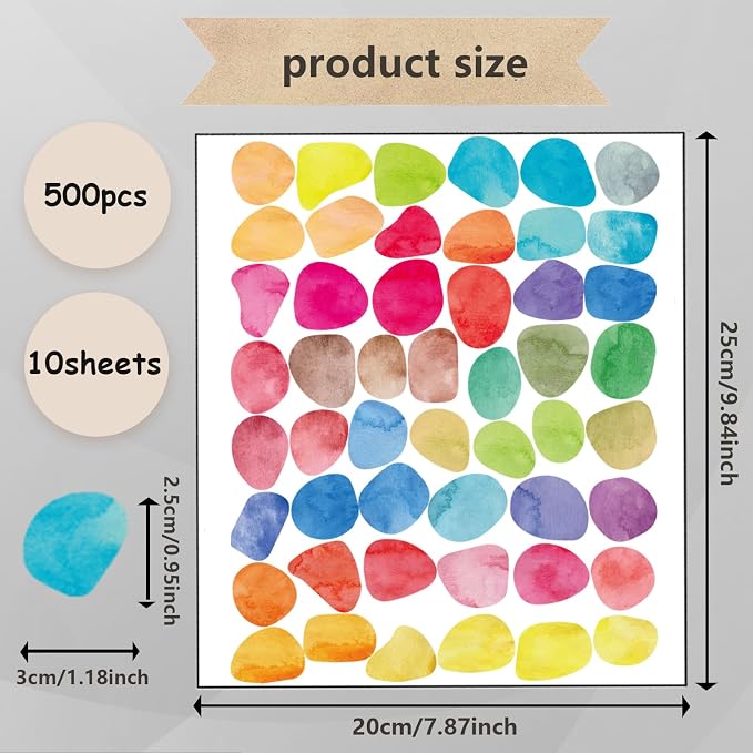 500 Pieces Colored Irregular Dots Wall Sticker - Polka Dots Peel and Stick Decal for Bedroom, Home, Classroom Decoration - Stylish Wall Decor - Image 2