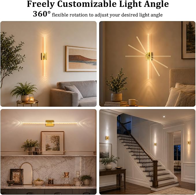iThird Battery Operated Wall Sconces Set of 2, 10000mAh, Gold Bubble | crystal inspired bubble wall lamp wireless, Remote control & 360° Rotate, for Bedroom Living Room Mirror Decor - Image 9