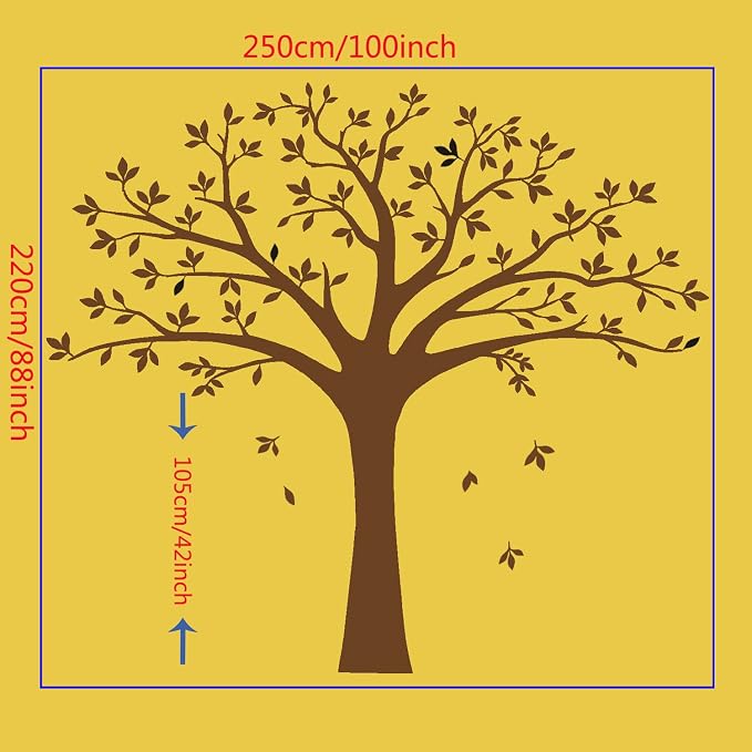 Giant Family Photo Tree Wall Decal Mural Art Vinyl Wall Stickers Living Room Baby Room Decor (Brown) - Image 3