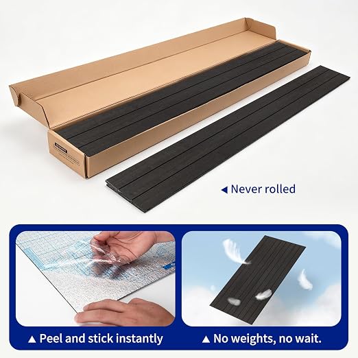 Art3dwallpanels 6-Pack Peel and Stick Wood Panels for Wall PVC, Black Wood | Self-Adhesive Slat Wall Panels, PVC Thick, 48 x 16 in, 3D Wood Grain Wallpaper, for Walls and Ceilings, Packed in Long Boxes - Image 2