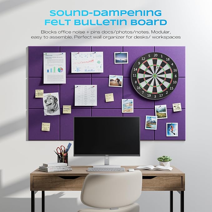12 Pack Self-Adhesive Acoustic Panels, 12" X 12" X 0.4" High-Density Sound Proof Foam Panels for Walls, Soundproof Wall Panels for Home & Office (Purple) - Image 4