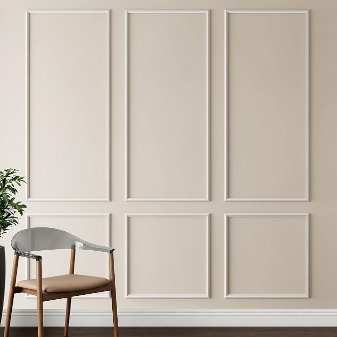 INMOZATA Pre-Cut Peel and Stick Wall Molding Wainscoting Panels, 54" x 24" | Strong Adhesive, Paintable, Easy to Install, Ideal for Interior Wall Decor Living Room Bedroom Hallway by INMOZATA