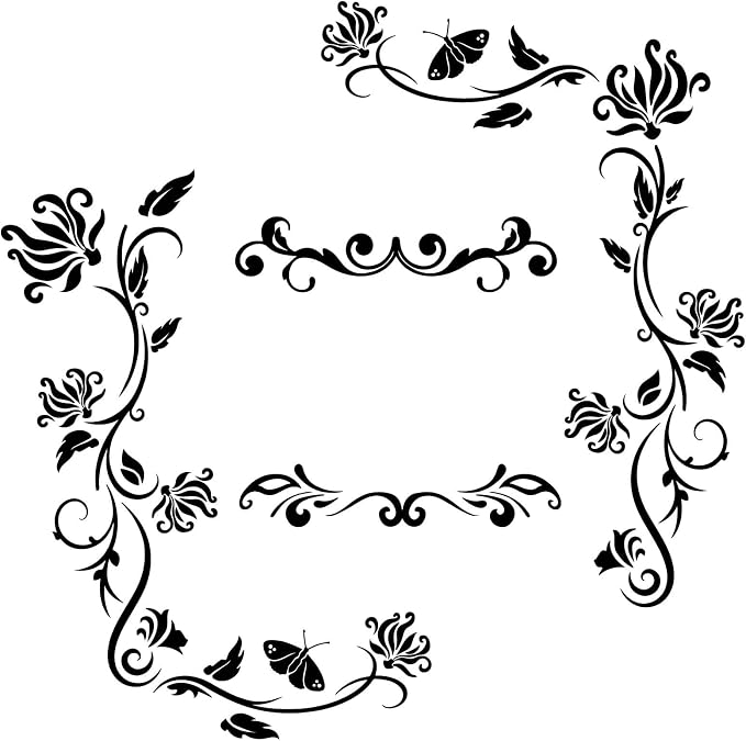 PLIGREAT Black Flowers Vines Wall Stickers, Butterfly Wall Decals, Removable Vinyl Walls Sticker for Nursery Bedroom Living Room Walls Decorations Home Indoor Art Decor Window Decor by PLIGREAT