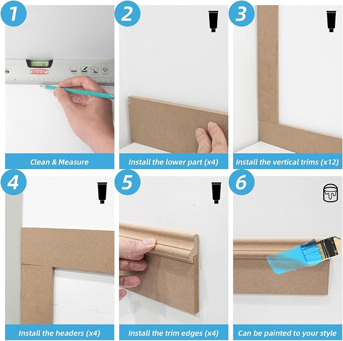 Art3d MDF Premade Paintable Board and Batten Wainscoting Kit, 189 x 54 in | Molding Slat with Edge Strip, Lightweight, Paintable, Impact-Resistant, Easy to Install, Ideal for Living Rooms, Bedrooms - Image 7