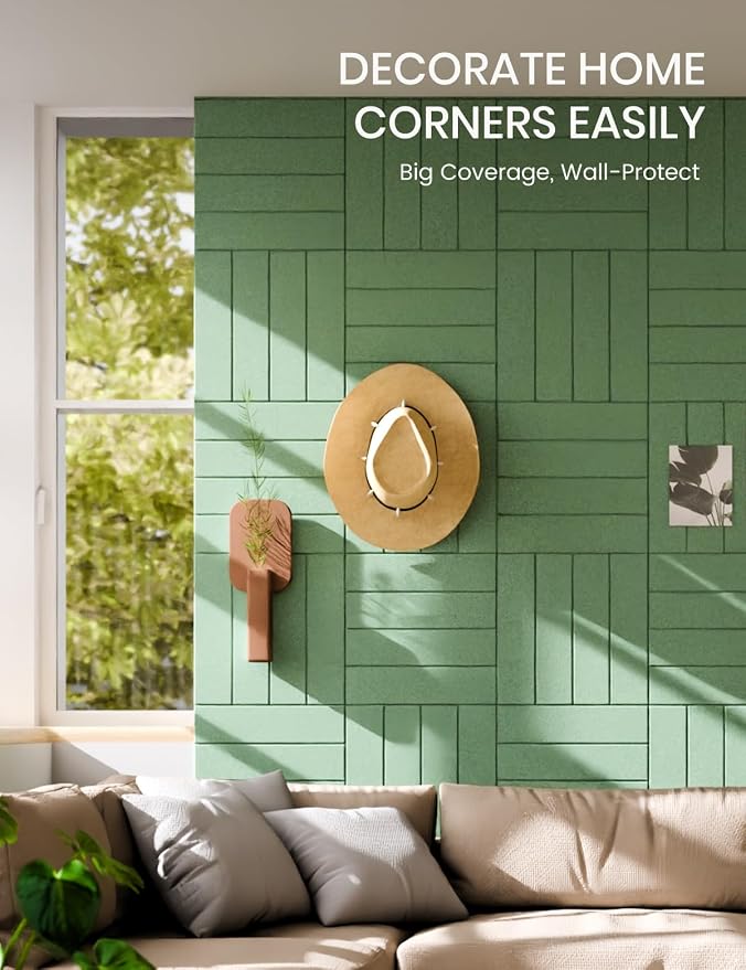 Fluxynara 36" x 24" Large Felt Bulletin Board, Moss Green | 6 Pack Cork Board Alternative with 30 Safe Adhesive Tabs, Felt Pin Boards for Wall Decor, Home, Office, Classroom, Dorm - Image 3