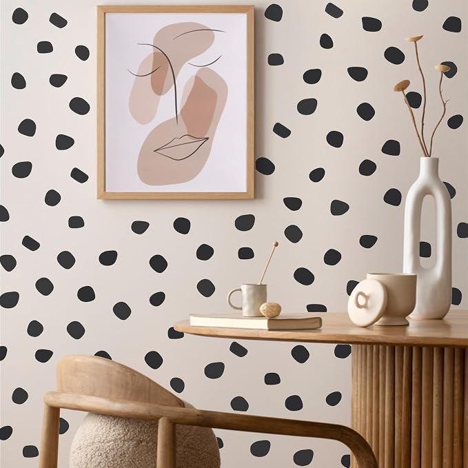 500 Pieces Black Irregular Dots Wall Sticker Irregular Polka Dots Wall Stickers Wall Decal Wall Decor Peel and Stick Stylish for Bedroom Home Classroom Decoration by SHEHARUHI
