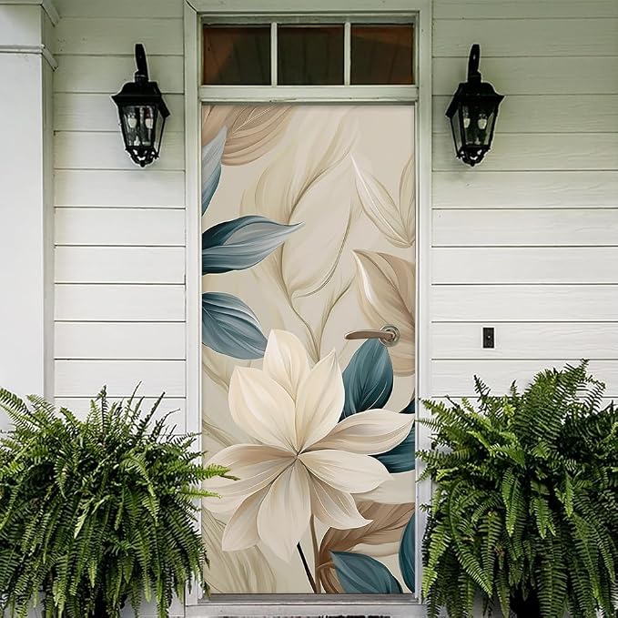 REDAMANCY Modern Neutral White Flower Peel and Stick Wall Stickers Vinyl 3D Mural Decals Wallpaper Self-Adhesive, Waterproof, Removable Decor for Kitchen, Living Room, Bedroom - Image 5