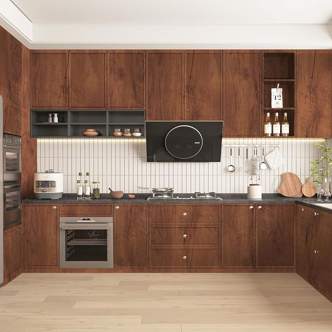 Wood Grain Contact Paper Peel and Stick Wallpaper for Cabinets Furniture | 17.7"x393" Brown Self-Adhesive Removable Vinyl Film Decor for Countertops Drawers Shelf Liner Home Furniture Renovation - Image 7