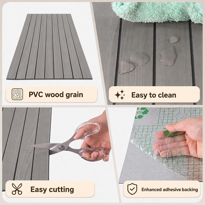 Peel and Stick Wood Slat Wall Panels, Grayish Brown, 118 x 15.7 in | 3D Fluted, PVC Paneling for Accent Wall, Ceiling, Living Room, Office, Bedroom - Image 6