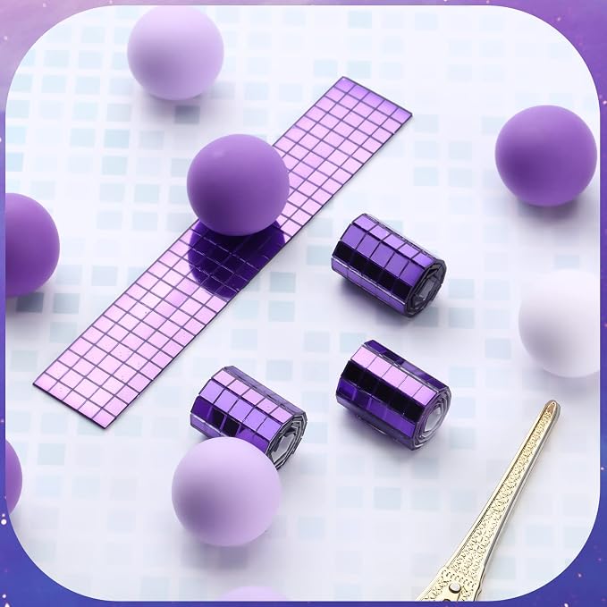 7200 Pieces Purple Disco Mirror Tile Self-Adhesive Mirrors Mosaic Tile - Image 5