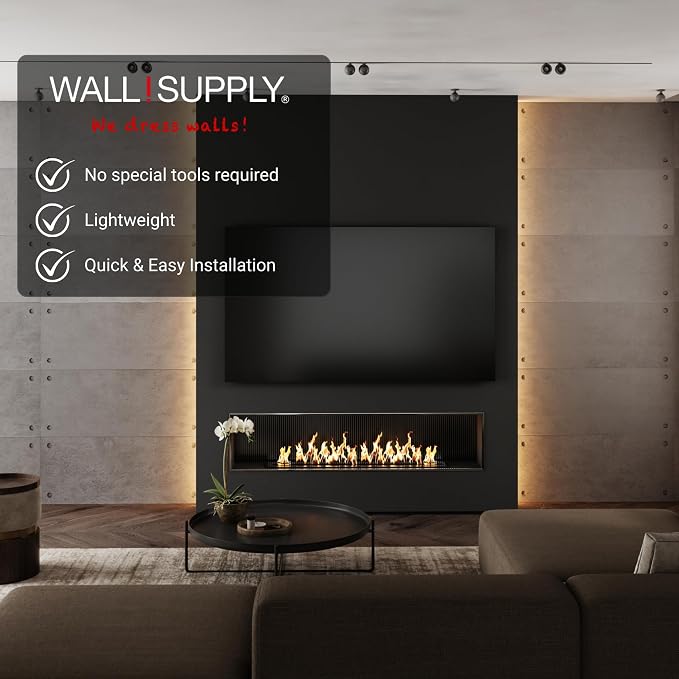 Wall!Supply 3D Wall Panels – Industrial Concrete Loft Style – Lightweight Foam (EPS) – Wallpaper Alternative for Living Room, Bedroom & Office – Easy DIY Installation – 4 Pack, Covers 25.84 Sq Ft | Lightweight EPS Foam, Wallpaper Alternative, Easy DIY ... - Image 2