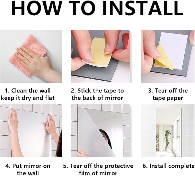 A2 Acrylic Mirror Sheet for Wall, 16.5 x 23.2 x 1Pcs - Image 4