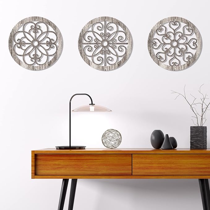 Blulu 3 Pieces Thicken Rustic Wall Decor Farmhouse Wall Art Decor Wood Hanging Decoration for Living Room Bedroom Home Indoor Outdoor Office(Popular Style) - Image 4