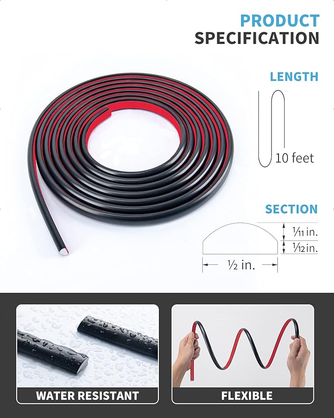 Art3d 10 ft Peel and Stick Tile Edge Trim, Backsplash Corner Decor, Black - Image 3