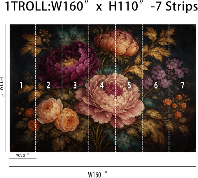 Oversized Flower Wall Murals Peel and Stick Canvas Wallpaper | Large Removable Flower Mural for Living Room Bedroom Office Home Decor and Accent Walls in Multiple Standard Sizes - Image 7
