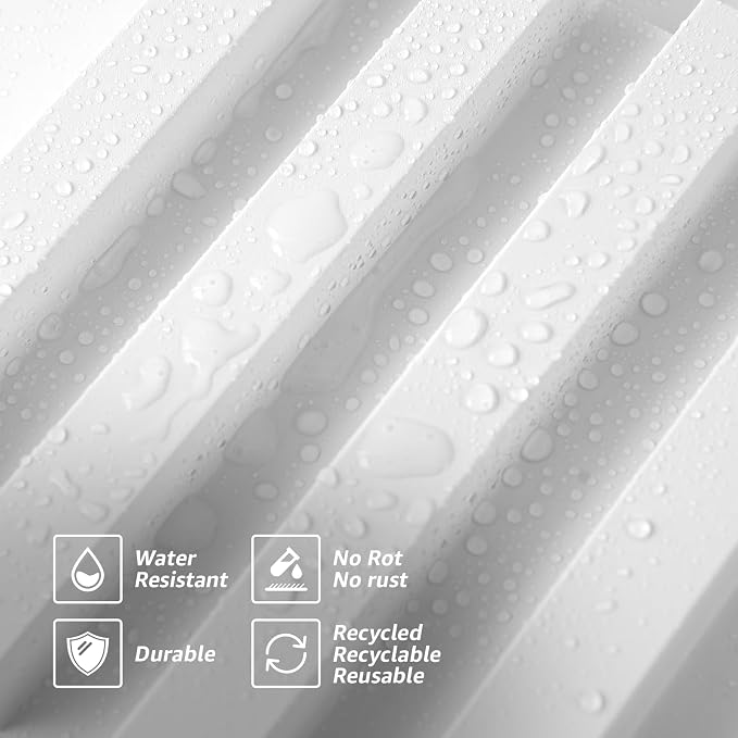 Art3d 96 x 6 Inch WPC Wood Diffuser Slat Wall Panel, 8-Pack, Matte White | Fluted Design, Durable, Moisture Resistant, Cleanable, Easy to Install, Eco-Friendly, for Living Room, Bedroom or Office - Image 7