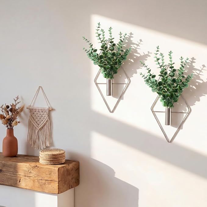 Canlierr 4 Pcs Wall Decor Hanging Planters, Eucalyptus, Silver by Canlierr