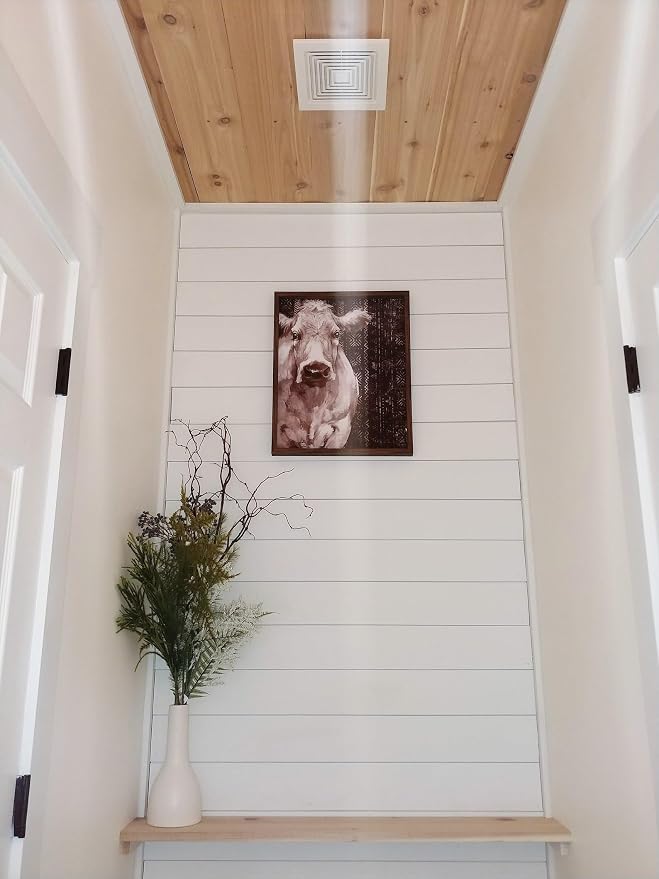 Real Wood Wall Planks-5" White Shiplap Panel Peel and Stick 10Pack 12.5SqFt | 5in wide solid wood shiplap planks-easy DIY wall shiplap panels Perfect for accent wall,backsplash,bedroom, living room - Image 3